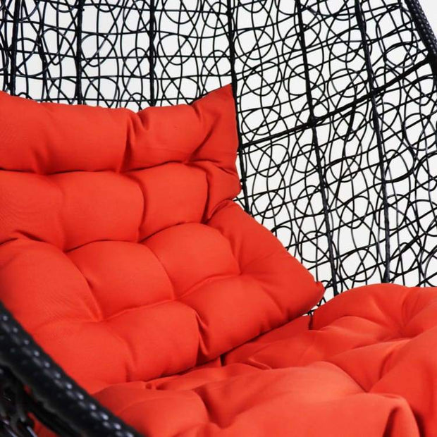 Black Cocoon Swing Chair, Orange Cushion by Arena Living - Home And Style
