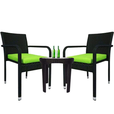 Jardin 2 chair Patio Set, Green Cushion by Arena Living - Home And Style
