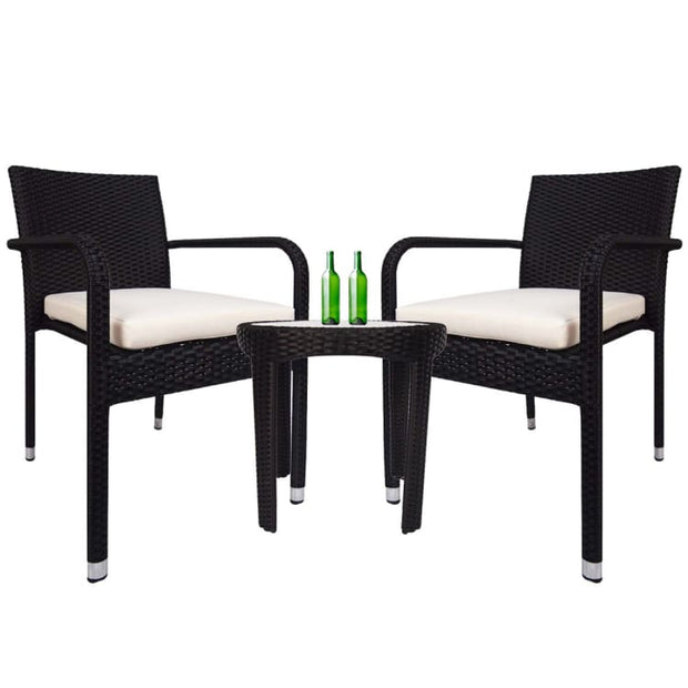 Jardin 2 chair Patio Set, White Cushion by Arena Living - Home And Style