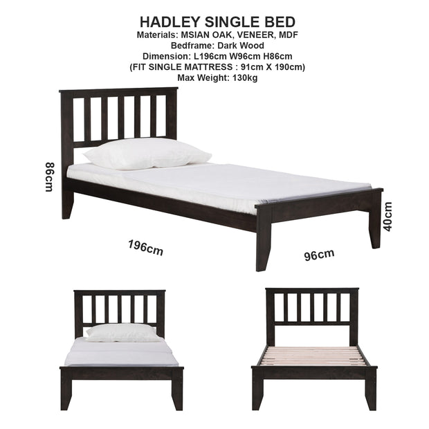 Single Size Wooden & Metal Bed Frame