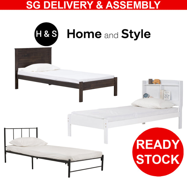 Single Size Wooden & Metal Bed Frame