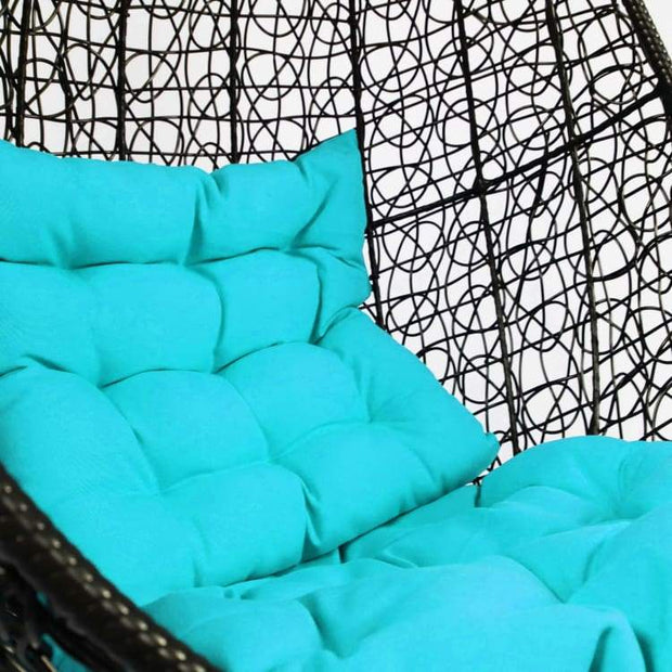 Black Cocoon Swing Chair, Blue Cushion by Arena Living - Home And Style