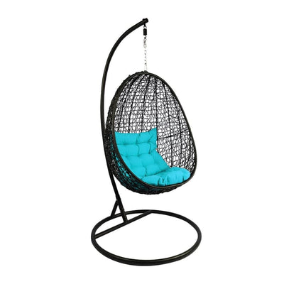 Black Cocoon Swing Chair, Blue Cushion by Arena Living - Home And Style