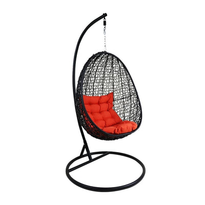 Black Cocoon Swing Chair, Orange Cushion by Arena Living - Home And Style