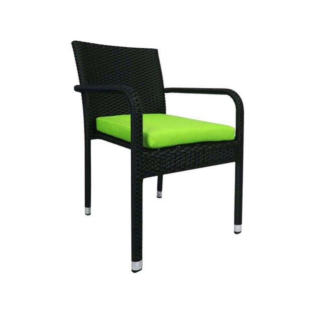 Boulevard 6 Chair Dining, Green Cushions by Arena Living - Home And Style