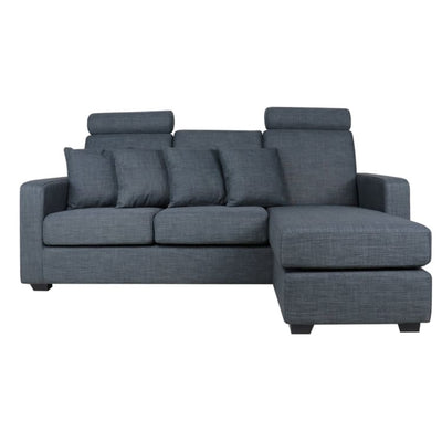 Carine 3 Seater L Shape LEFT Side when Seated - Grey - Home And Style