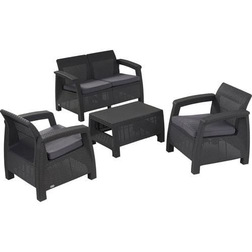 Corfu 2 Seater Sofa Grey Colour by Keter - Home And Style