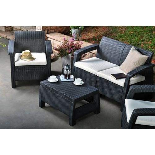 Corfu 2 Seater Sofa Grey Colour by Keter - Home And Style