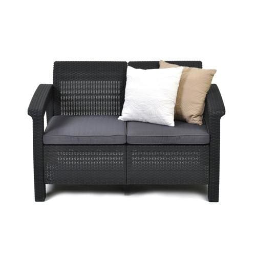 Corfu 2 Seater Sofa Grey Colour by Keter - Home And Style