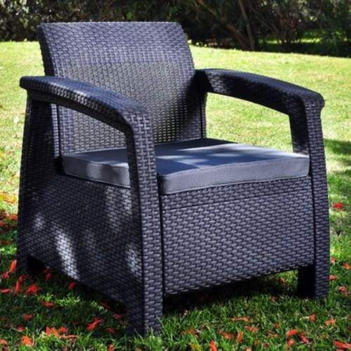 Corfu 2 Seater Sofa Grey Colour by Keter - Home And Style