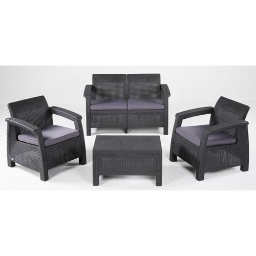Corfu 2 Seater Sofa Grey Colour by Keter - Home And Style