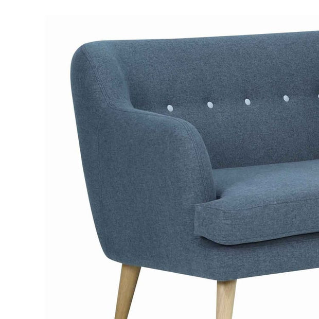 Exelero 2 Seater Sofa with Oak leg, Battleship Grey - Home And Style