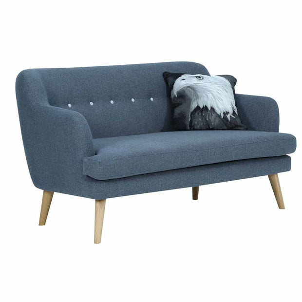 Exelero 2 Seater Sofa with Oak leg, Battleship Grey - Home And Style