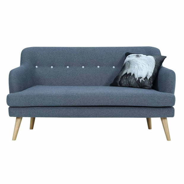 Exelero 2 Seater Sofa with Oak leg, Battleship Grey - Home And Style