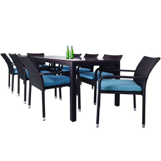 Geneva 8 Chair Dining Blue Cushion - Home And Style