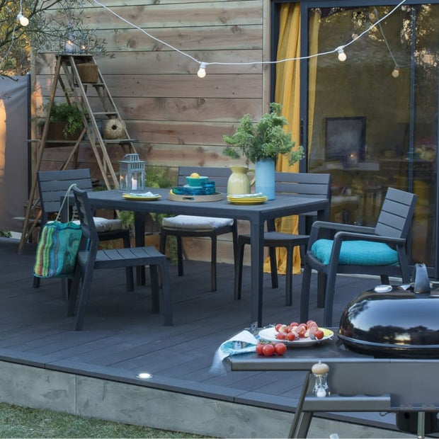 Harmony 6 Chairs Outdoor Dining Set, Dark Grey - Home And Style