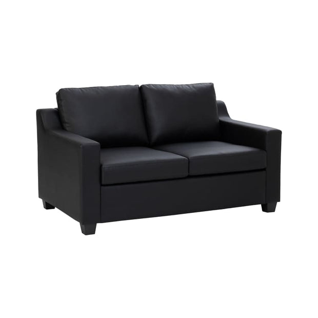 Baleno 2 Seater Sofa - Black (Faux Leather) | Suitable for Living Room Bedroom Small and - Home And Style