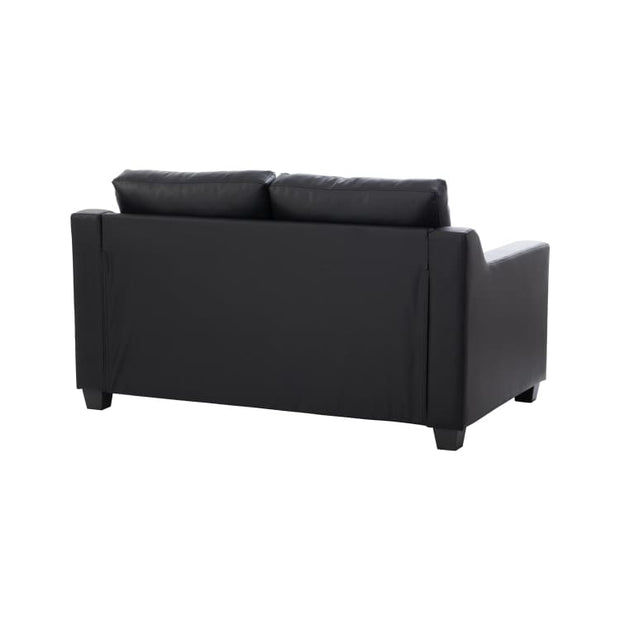 Baleno 2 Seater Sofa - Black (Faux Leather) | Suitable for Living Room Bedroom Small and - Home And Style