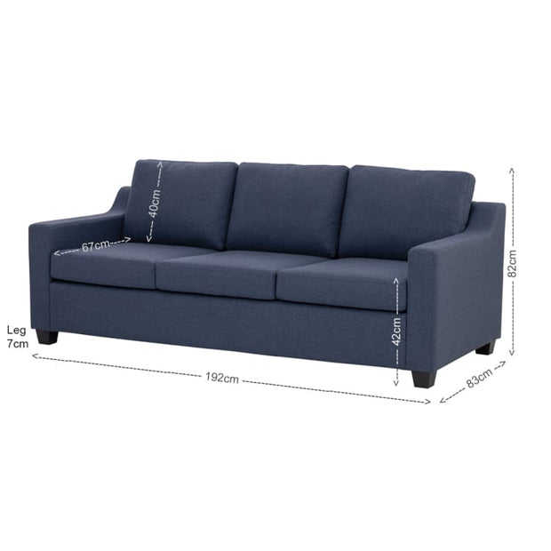 Baleno 3 Seater Sofa - Grey (Fabric) | Suitable for Living Room Bedroom Small and - Home And Style