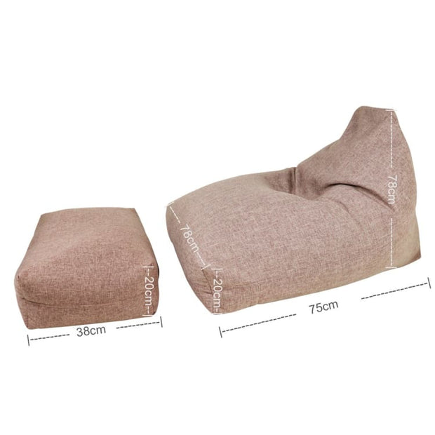 Moby Bean Bag + Ottoman in Brown - Home And Style
