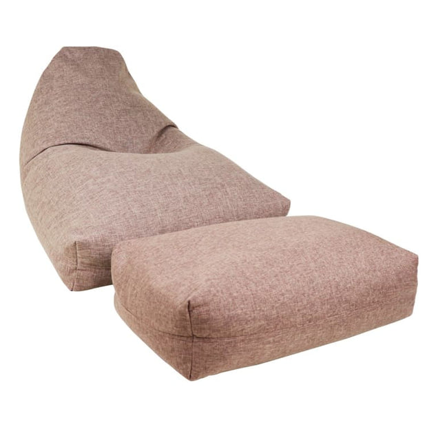 Moby Bean Bag + Ottoman in Brown - Home And Style