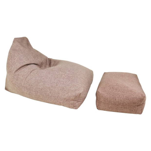 Moby Bean Bag + Ottoman in Brown - Home And Style