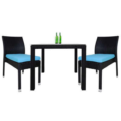 Monde 2 Chair Dining Set Blue Cushion by Arena Living - Home And Style