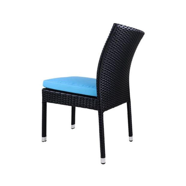 Monde 4 Chair Dining Set Blue Cushion by Arena Living - Home And Style