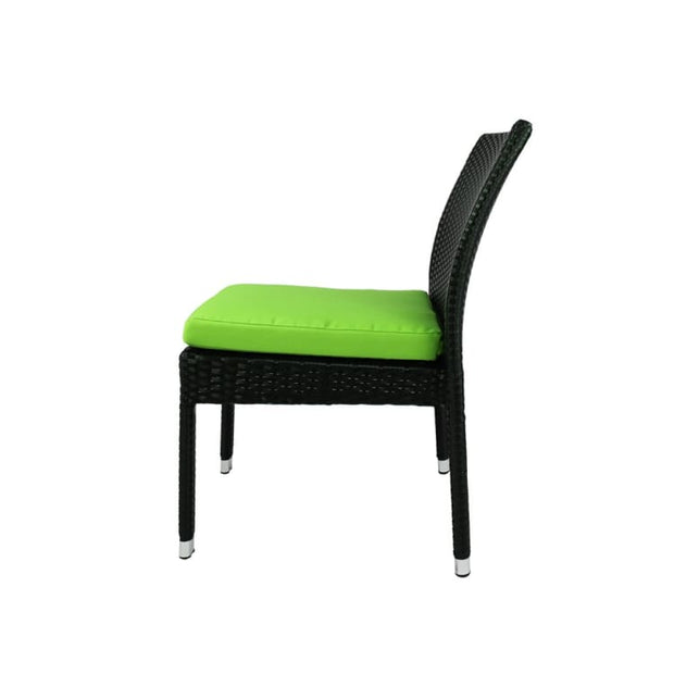 Monde 4 Chair Dining Set Green Cushion by Arena Living - Home And Style