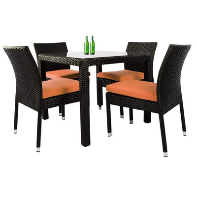 Monde 4 Chair Dining Set Orange Cushion by Arena Living - Home And Style