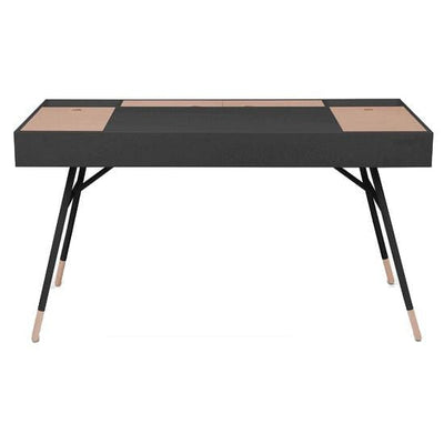 Morse Study Table - Black Ash, Oak - Home And Style