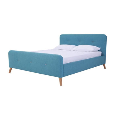 Neo Marston Queen Bed, Parsley Fabric - Home And Style