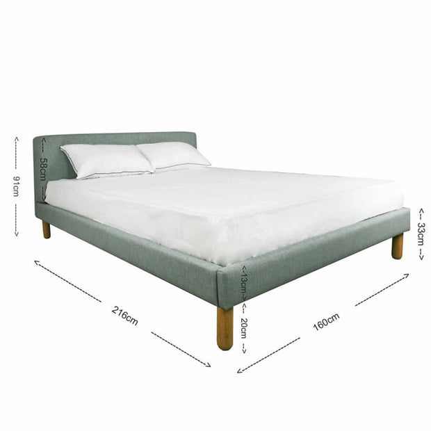 Oslo Queen Size Bedframe – Pale Silver - Home And Style