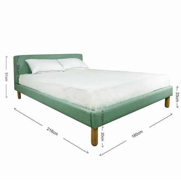 Oslo Queen Size Bedframe – Sea Green - Home And Style