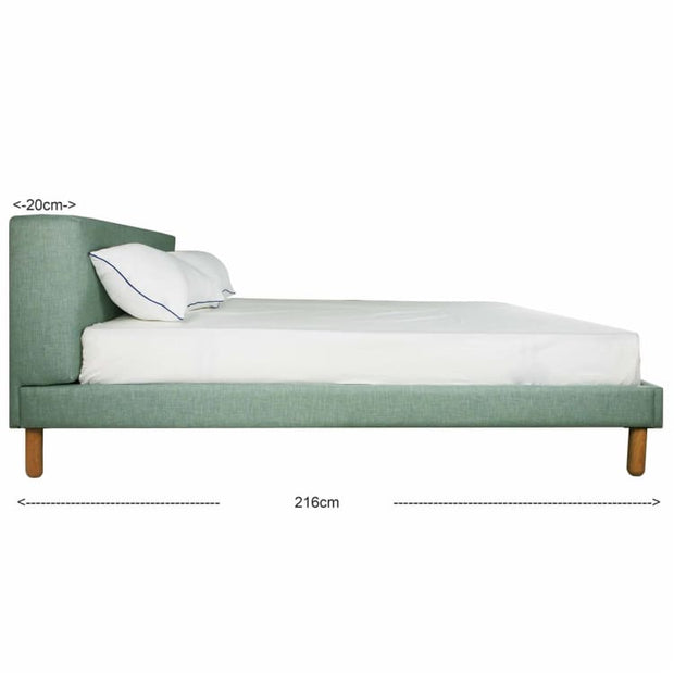 Oslo Queen Size Bedframe – Sea Green - Home And Style