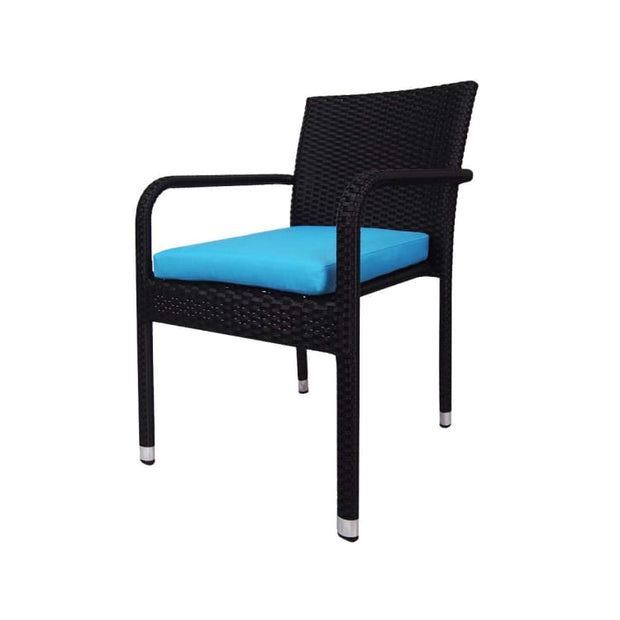 Palm 2 Chair Dining Set, Blue Cushion by Arena Living - Home And Style