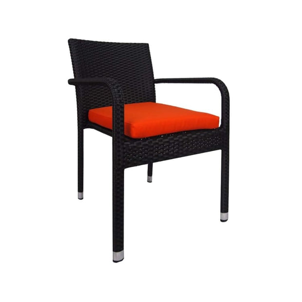Palm 2 Chair Dining Set, Orange Cushion by Arena Living - Home And Style