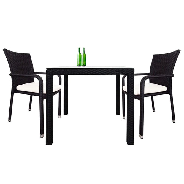 Palm 2 Chair Dining Set, White Cushion by Arena Living - Home And Style