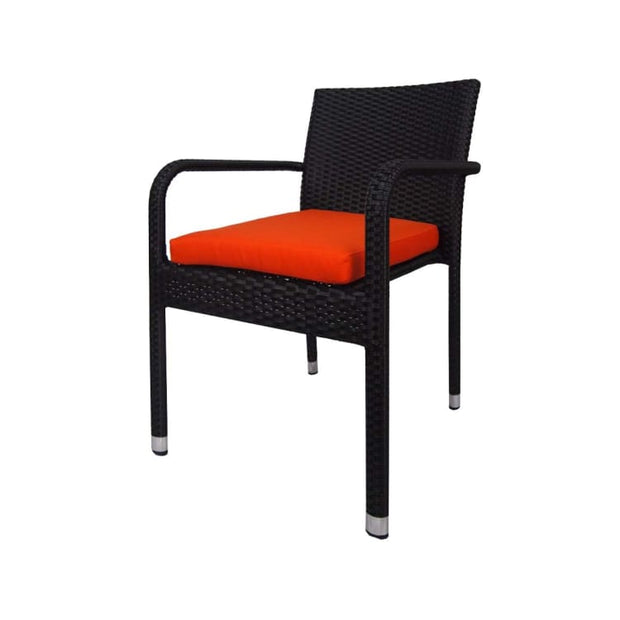 Palm 4 Chair Dining Set, Orange Cushion by Arena Living - Home And Style