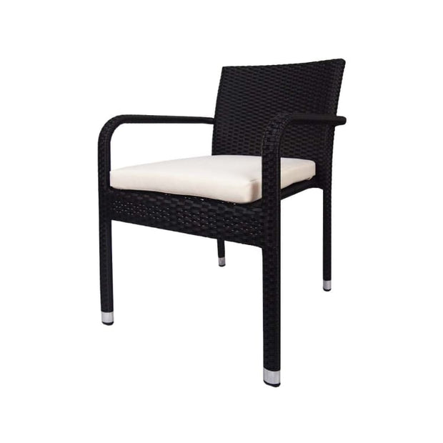 Palm 4 Chair Dining Set, White Cushion by Arena Living - Home And Style
