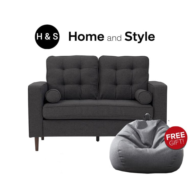 Royce 3 Seater Sofa - Grey (Fabric) - Home And Style