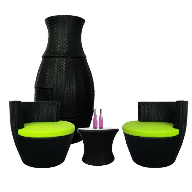 Stackable Patio Set, Green Cushions by Arena Living - Home And Style