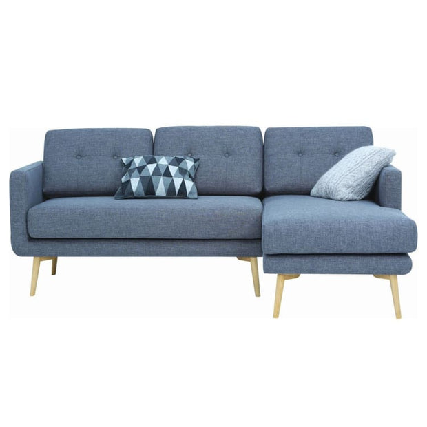 Stream 3 Seater Sofa with Right Chase with Oak Leg, Seal - Home And Style
