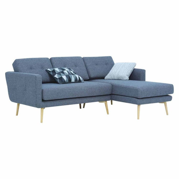 Stream 3 Seater Sofa with Right Chase with Oak Leg, Seal - Home And Style