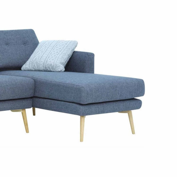 Stream 3 Seater Sofa with Right Chase with Oak Leg, Seal - Home And Style