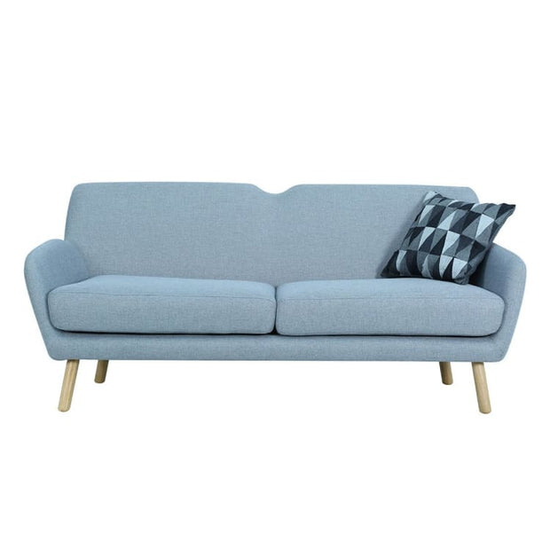 Wagon 3 Seater Sofa with Oak Leg, Pale Silver - Home And Style